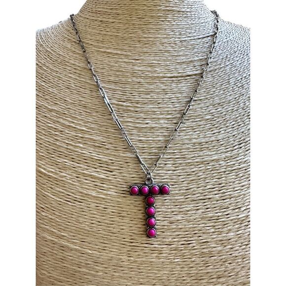 Initial Necklace Hot Pink Barbie Western Nashville ￼P, N, T, S, R, C, E, M - Picture 5 of 10